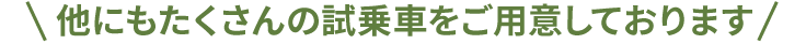 他にもたくさんの試乗車をご用意しております